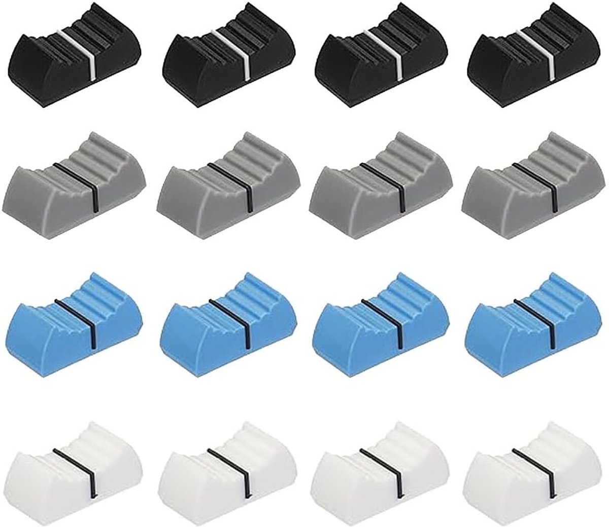 Fader caps 16pcs - 24x12x11mm vervangende faderknoppen - 4 kleuren - voor audio mixer - ShopVlot