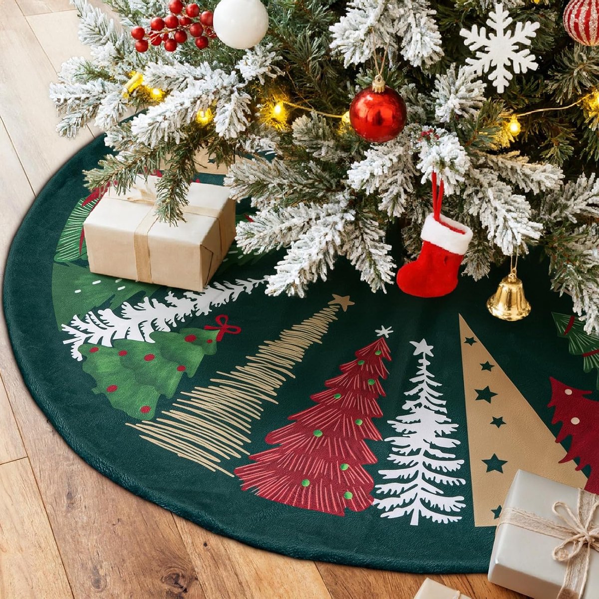 Kerstboomrok 150cm - Velvet - Duurzaam en herbruikbaar - Perfect voor uw kerstdecoratie - ShopVlot