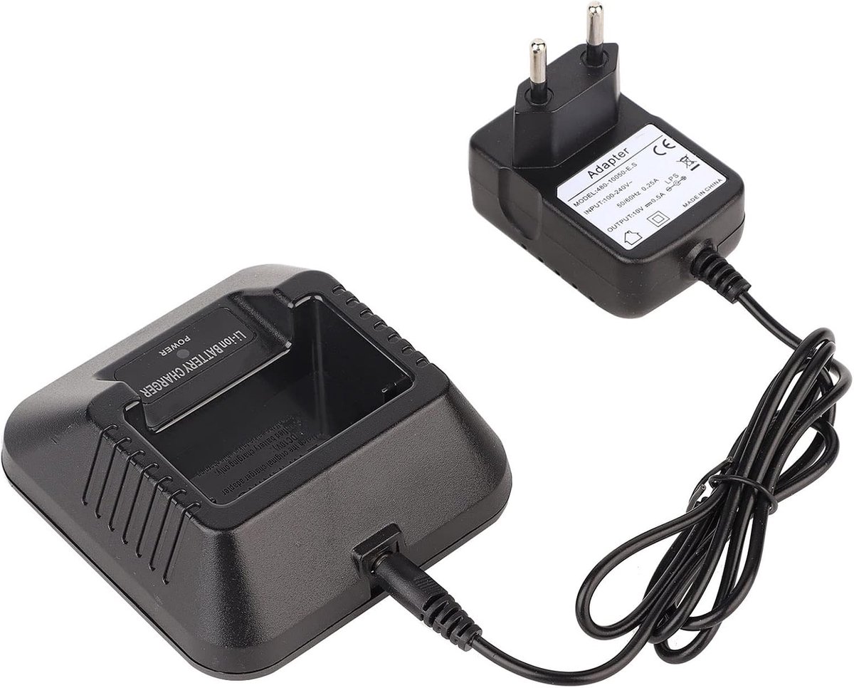 Oplaadstation Power Adapter voor Baofeng UV-5R - E.U. Plug - LED-indicator - Veilig en betrouwbaar - ShopVlot
