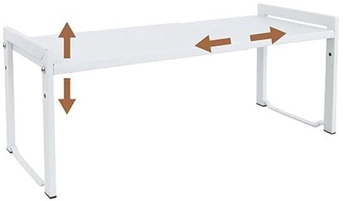 Kastrek Uitbreidbaar 33-66 cm - Verstelbaar - Keukenrek - Organizer - Opbergrek - Functionele Opslag