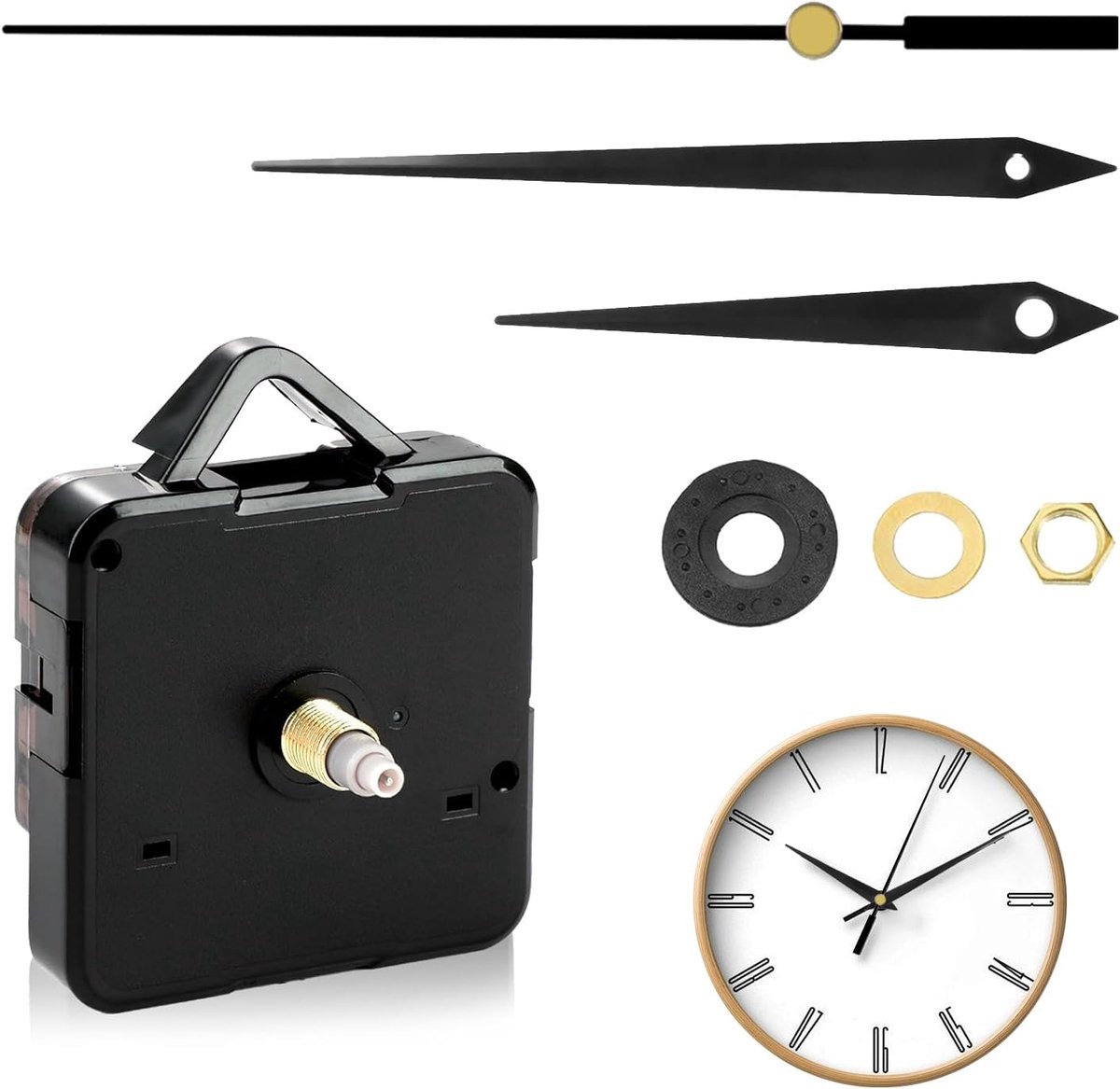 Stille horloges 24 mm - complete set - eenvoudig te installeren - voor rustgevende ruimtes - ShopVlot
