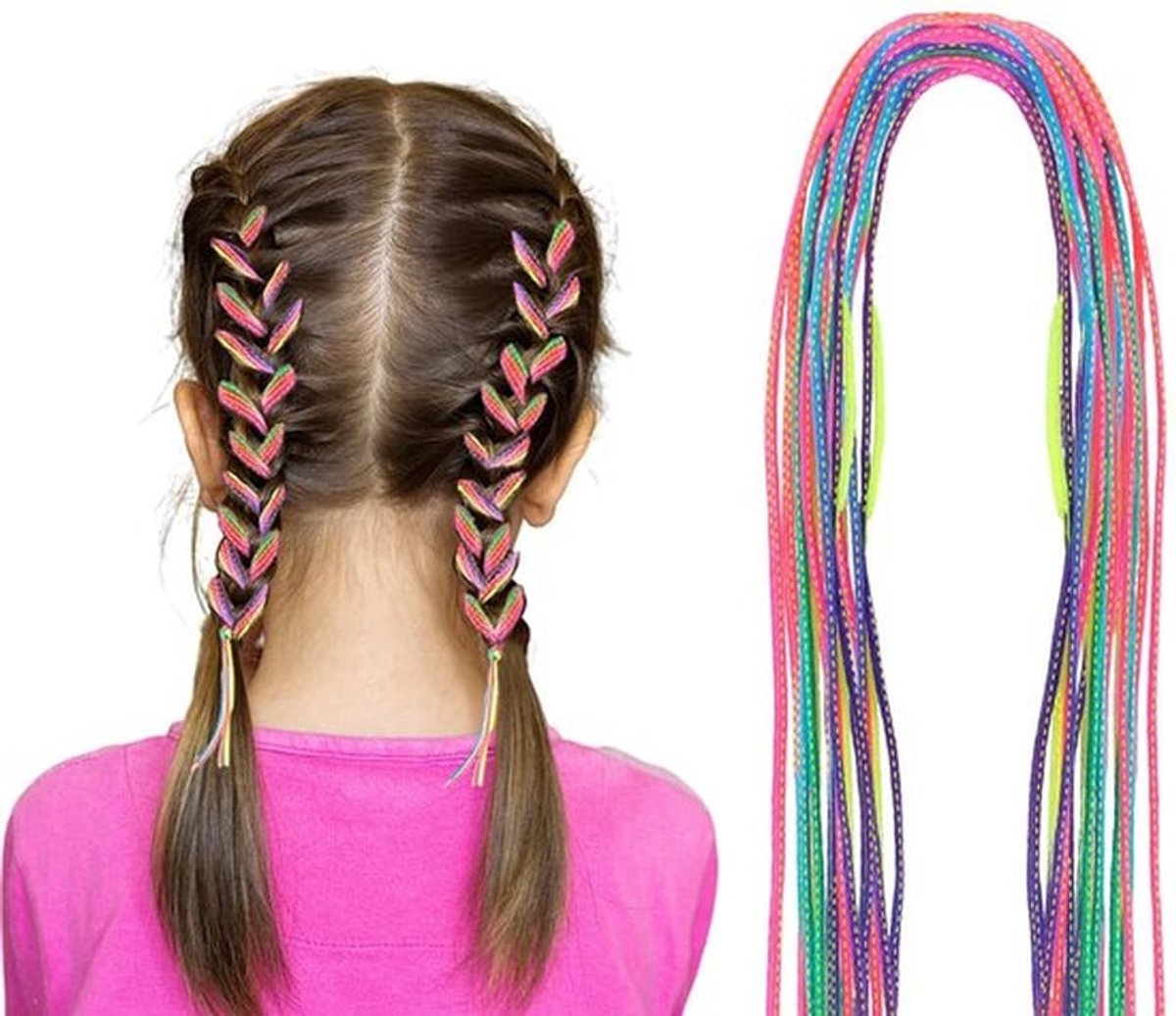30 stuks kleurrijke haarvlechten, diverse kleurverloop haarwikkelsnaren haarkoordband voor zelfgemaakte paardenstaartvlechten perfecte haarstylingaccessoires voor creatieve kapsels