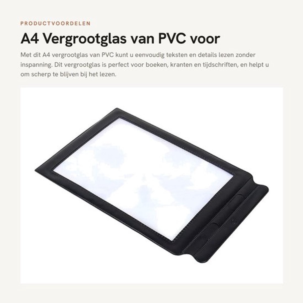 Vergrootglas 3-voudig - A4 Formaat - PVC-lens - Flexibel - Hoogwaardige Fresnel Lens - Ideaal voor Lezen - Vergrootblad