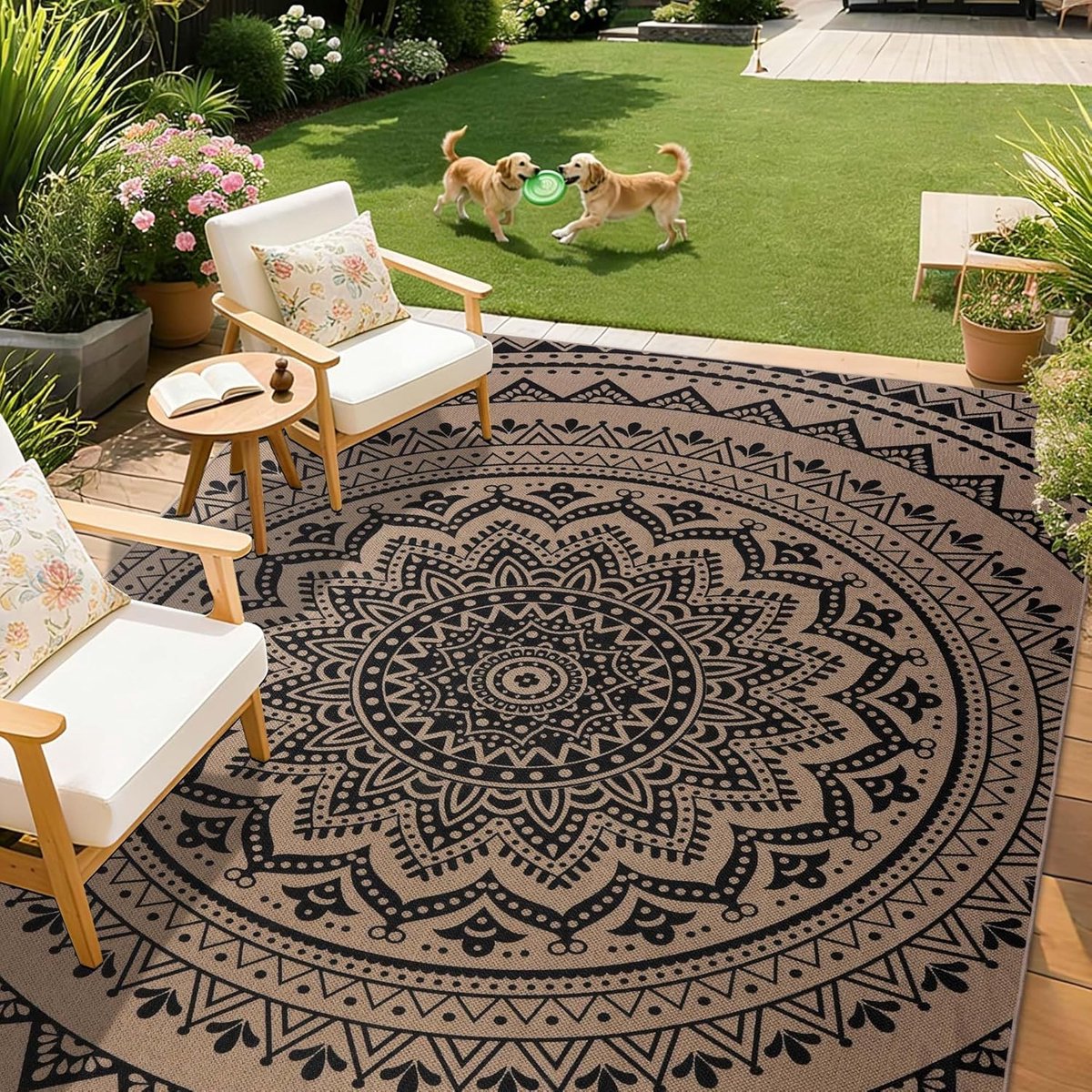 Tapijt 120 x 170 cm - Jute look - Weerbestendig - Perfect voor balkon - ShopVlot