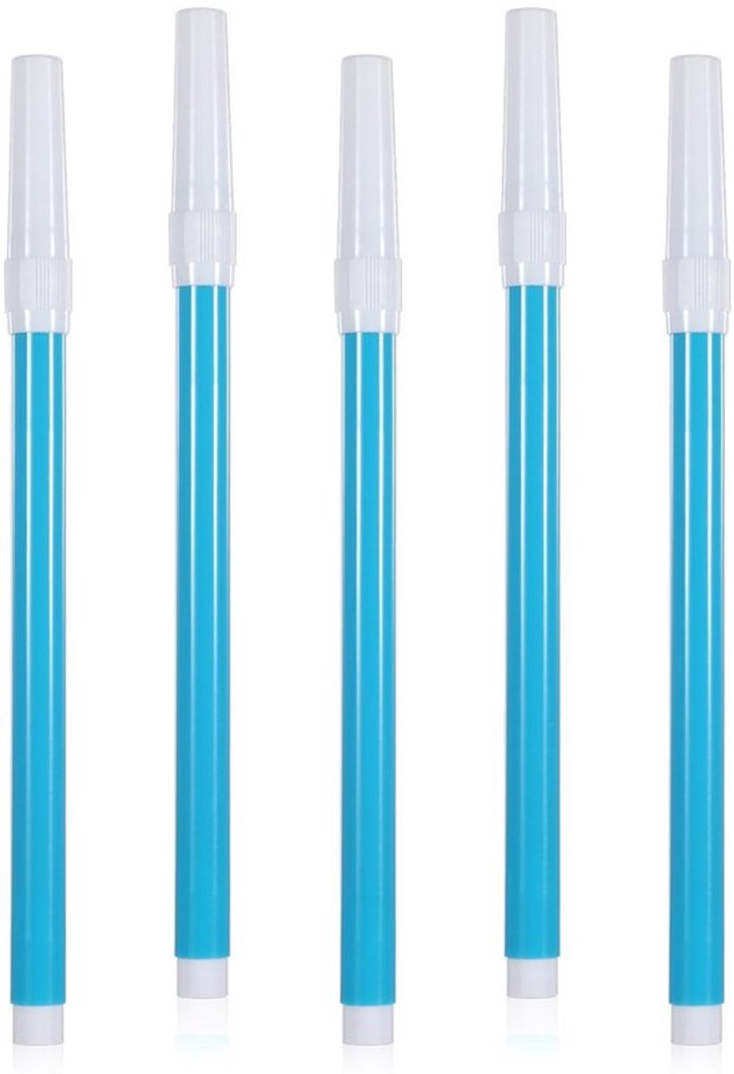 Naaien Markers 5-delig Set - Wasbare Stoffen Markeringen - Uitwisbare Inkt - Hydrolytische Pen - Tijdelijke Markering - 16,5 cm lang - Stofmarkeerders