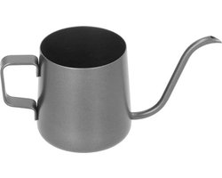 Optimaliseer de titel naar: Lange Uitloop Gieter van Roestvrij Staal 350 ml Zwart - Zwanenhals Koffiepot voor Kamerplanten - Tuingieter met Stijlvol Design
