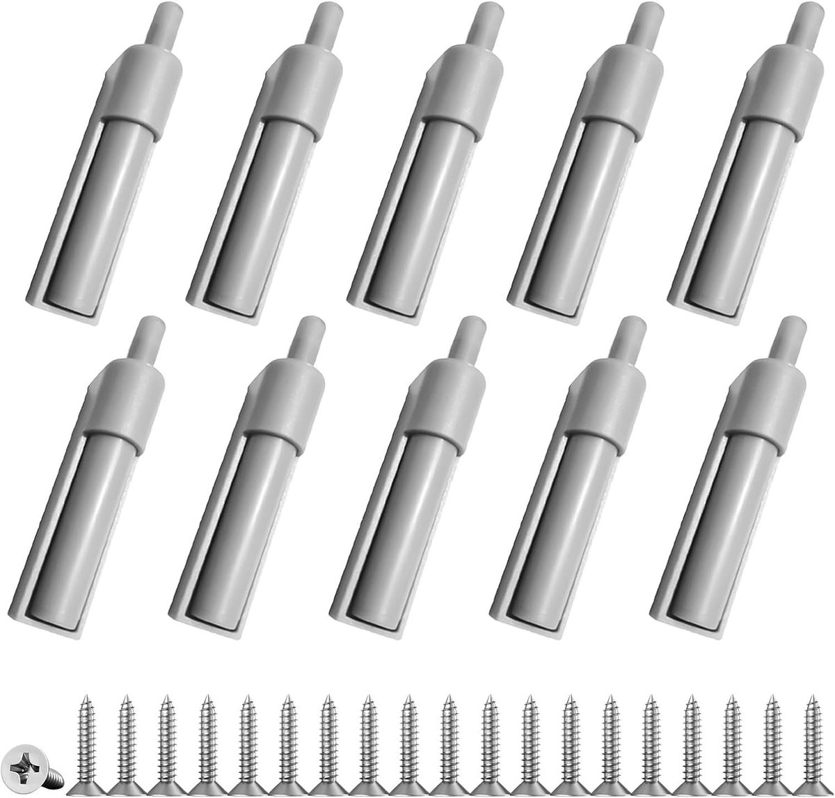 Set van 10 Soft Close Deurdempers voor Keukenkastjes - Recessed Dempers voor Kastdeuren, Push-to-Open Mechanisme, Geluidsarm en Eenvoudige Montage