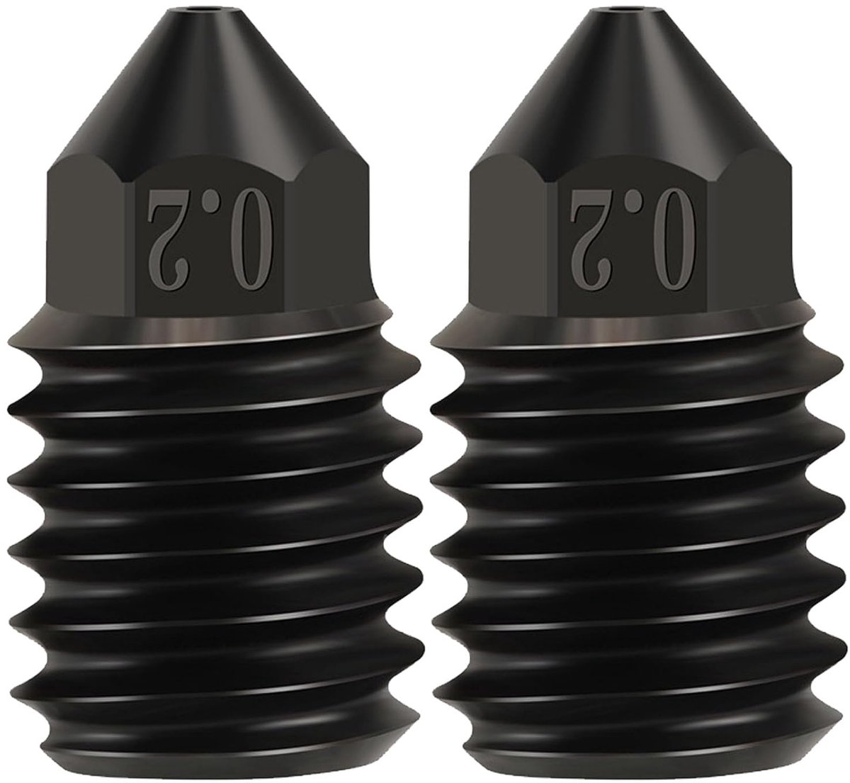 3D printer nozzles 0.2mm - gehard staal - tot 500°C - compatibel met Bambu Lab X1 en P1P - ShopVlot
