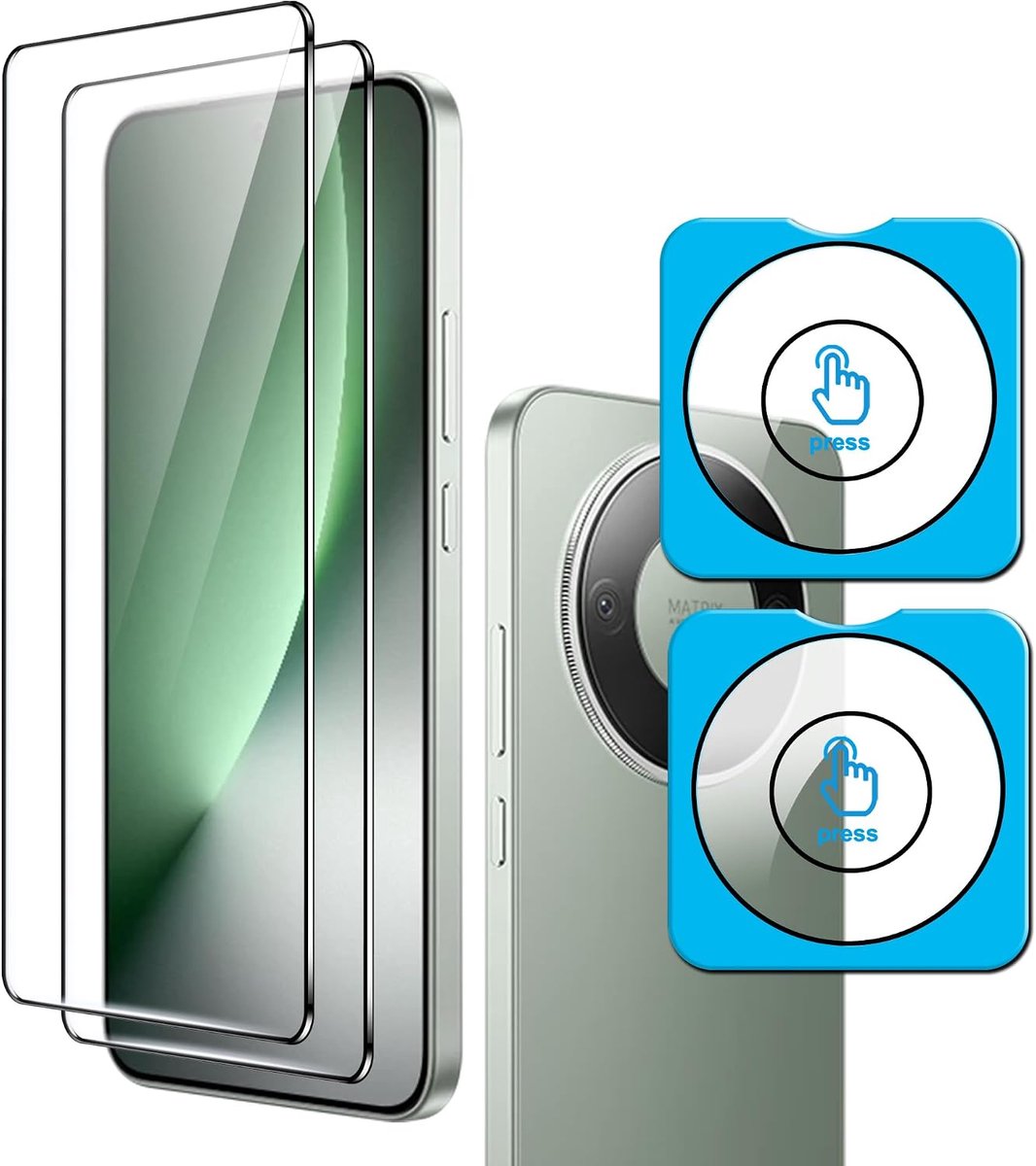 Mobiel Tempered Glass Screen Protector - Pack van 2 - Camera Lens Protector - Snelle installatie - ShopVlot