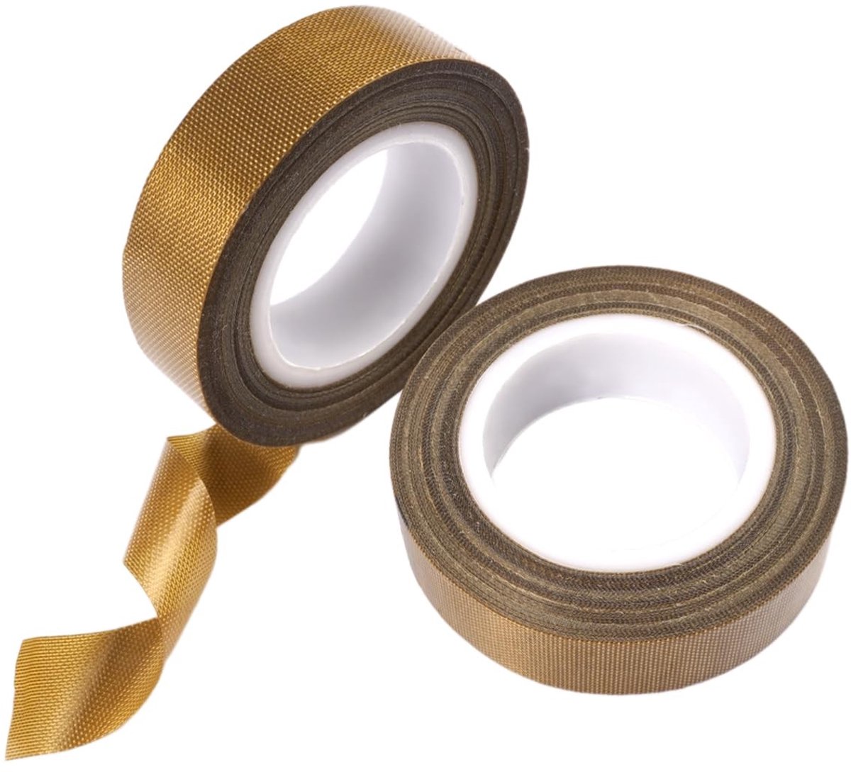Set van 2 Hechtende Teflon Tape, 15 mm x 10 m, Warmtebestendig, PTFE Glasweefsel Tape voor Vacuüm, Hand- en Pulsverzegelingen