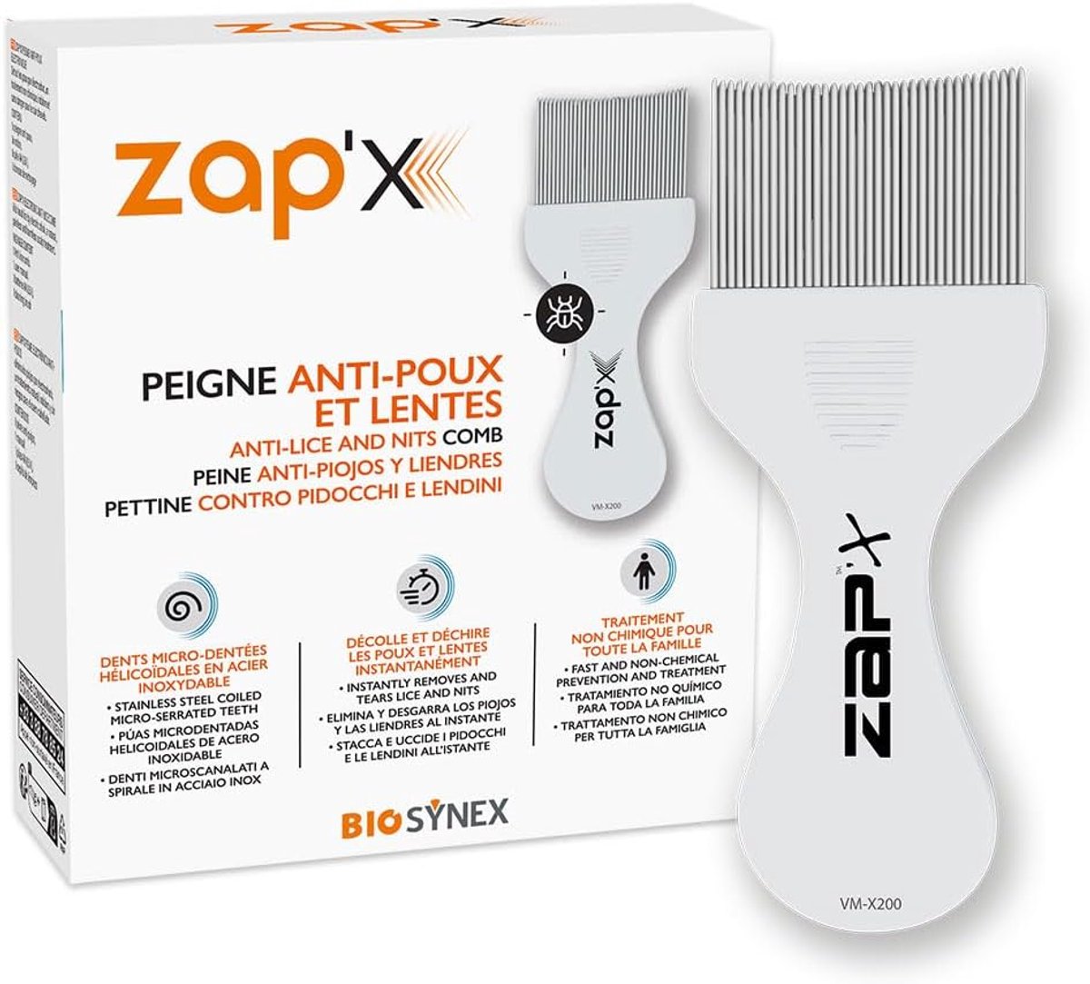 Luis- en netenkam VM-X200 - ergonomisch ontwerp - unieke gebogen kop - direct resultaat - ShopVlot