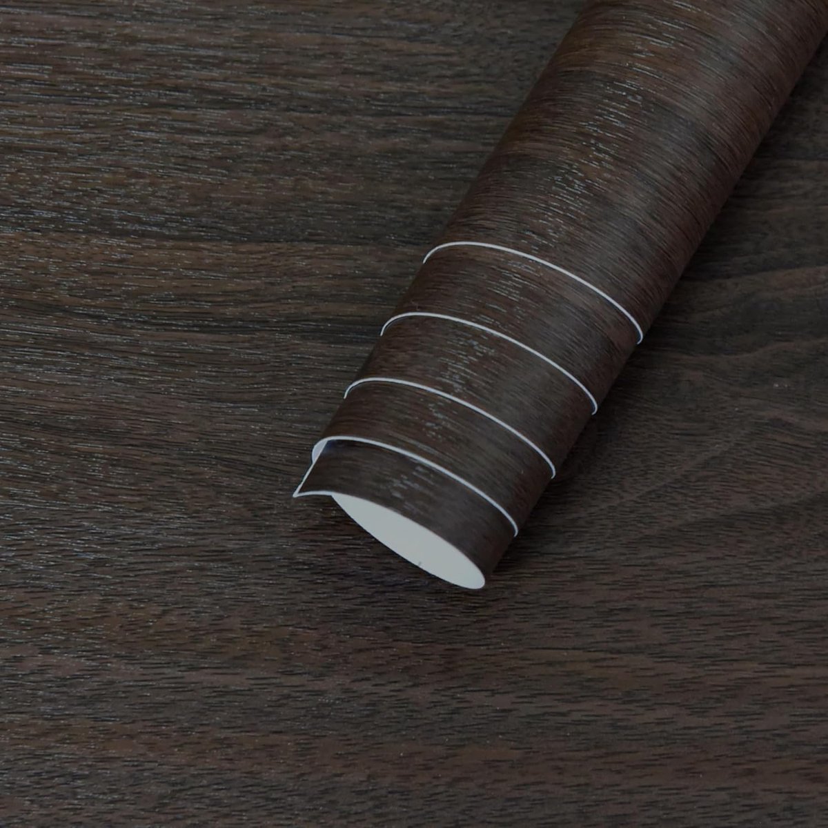 TOTIO Dark Brown Walnut Grain Self-Adhesive Wallpaper, Dark Wood Look, Dark Wood, Adhesive Film, Waterproof and - ShopVlot