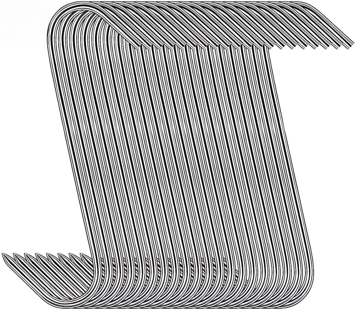 20 stuks S-haken 17 cm van roestvrij staal, metalen ophanghaken voor keuken en barbecue, S-haken voor rookvlees - ShopVlot