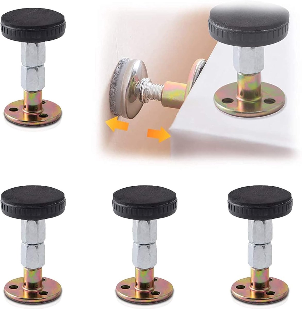 SnelShoppen - 4 stuks Verstelbare Bedframe Schroef Anti-Schud Gereedschap, Hoofdbord Stoppers, Hoofdbord Fixer, Geluiddempende Bedaccessoires, Eenvoud