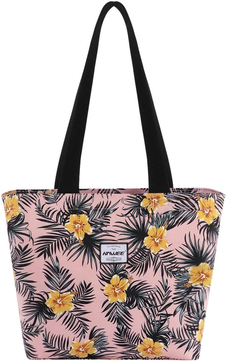 Ladies Tote Bag with Zipper Lightweight Shoulder Bag for Women Large Capacity Casual Shopping Bag Waterproof Handbag - ShopVlot
