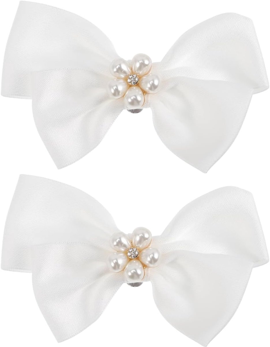 Holibanna Bow knot crystal shoes clips rhinestone beads shoe hanger laces clips DIY decorative shoe clips shoe - ShopVlot