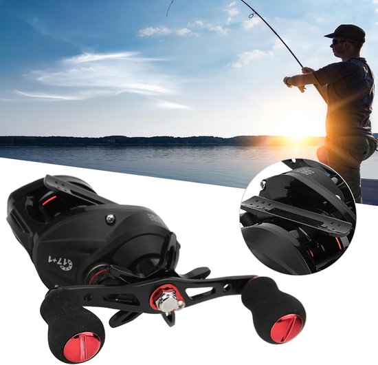 Zwart Rood Metalen Spoel Magnetische Rem Visserij Casting Reel Duurzaam Lichtgewicht Gereedschapsaccessoire voor - ShopVlot — afbeelding 3
