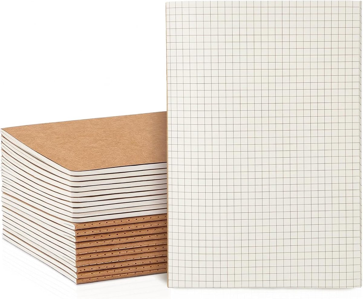 VEESUN A5 Notebook Pack van 20 met Geruit Notitieboek 60 Paginas 30 Vellen - ShopVlot