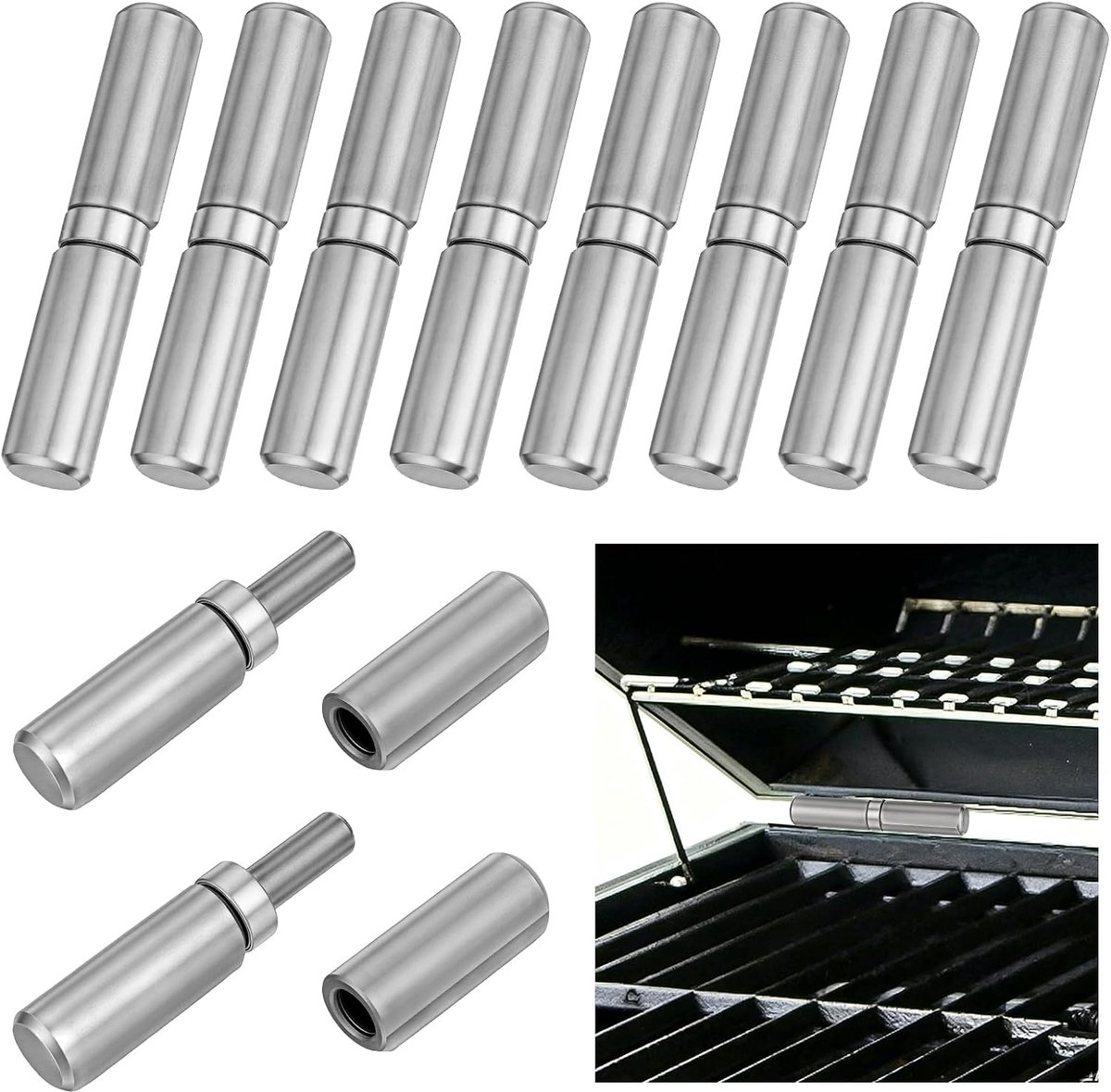 10 stuks BBQ-roker traanvormige lasnaden op scharnieren, 80 × 14 mm zwaar belastbare lasbare scharnier met messing - ShopVlot