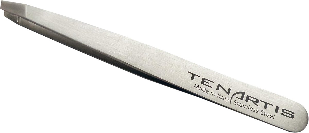 Eyebrow Tweezers Stainless Steel Slant - Tenartis Made in Italy - ShopVlot