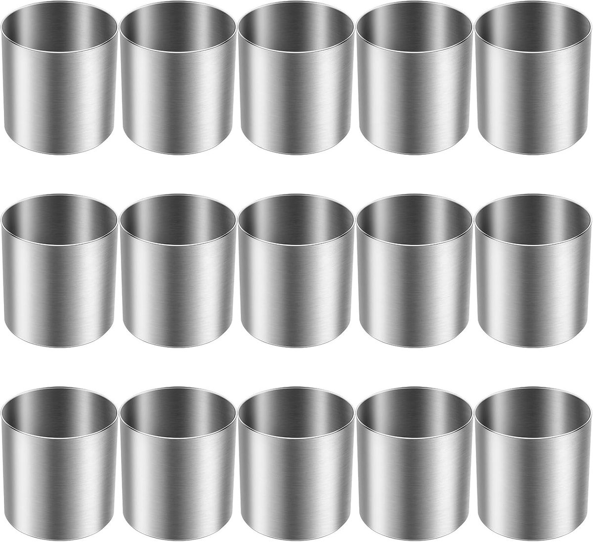 15 pieces stainless steel mousse rings, round cookie cutters, cake mold, kitchen, baking, pastry, cake tools, fondant - ShopVlot