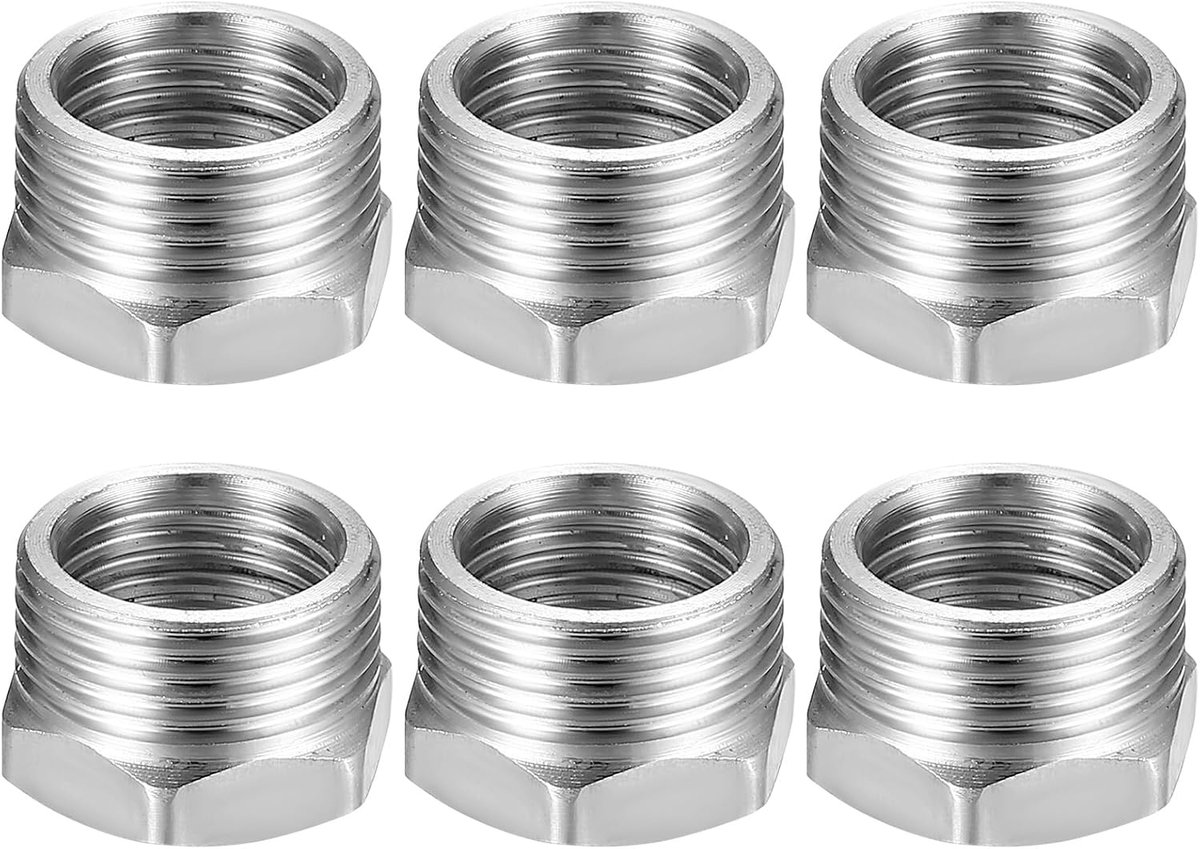 3/4 to 1/2 Inch Reducer Adapters, 6Pcs G3/4 Male Thread to G1/2 Female Stainless Steel Wire Adapters, BSP Stainless - ShopVlot
