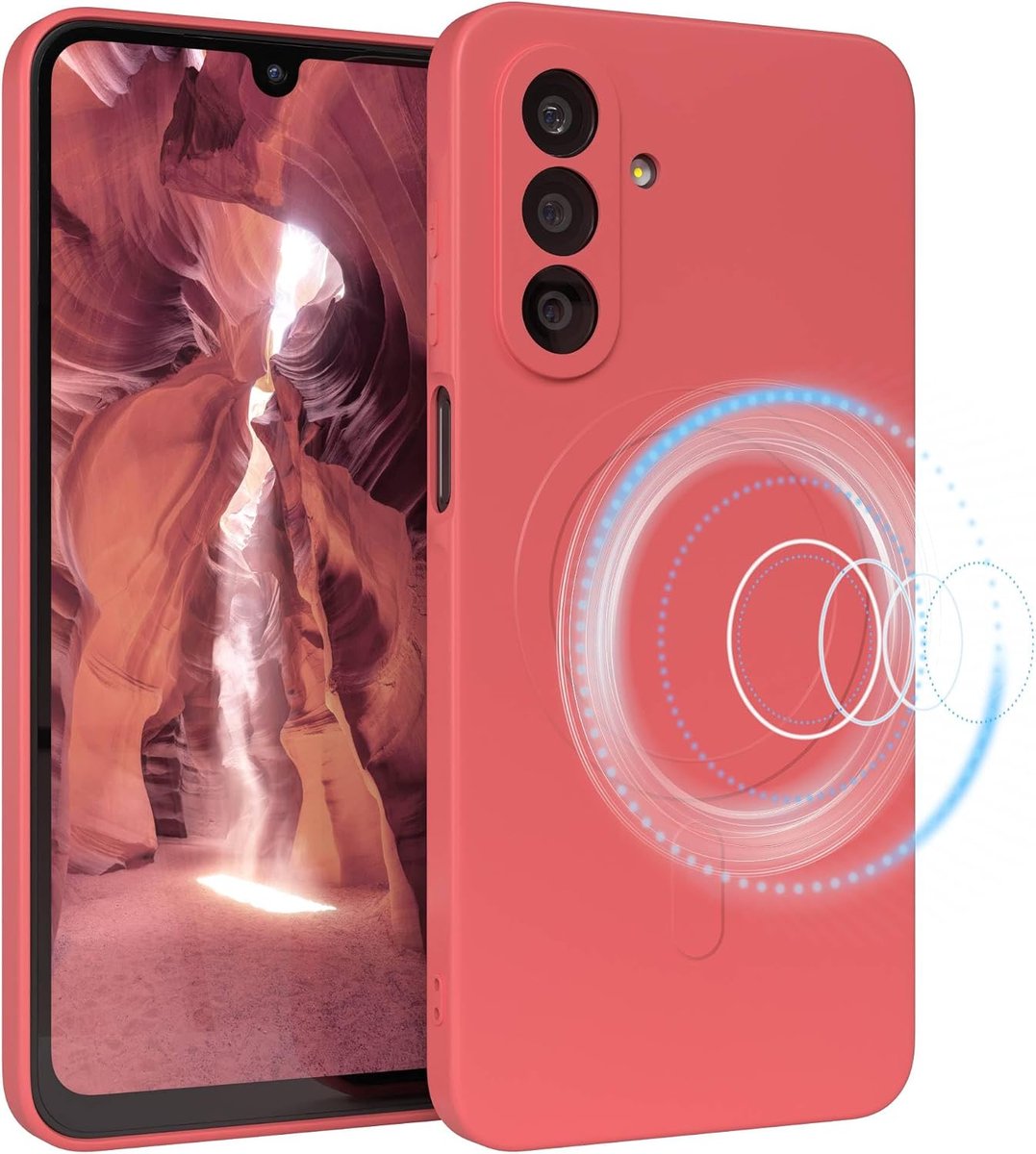 EAZY CASE Silicone Case Magnetic for Galaxy A26, Soft Silicone Case Red Soft Shockproof Magnetic Phone Case Camera - ShopVlot