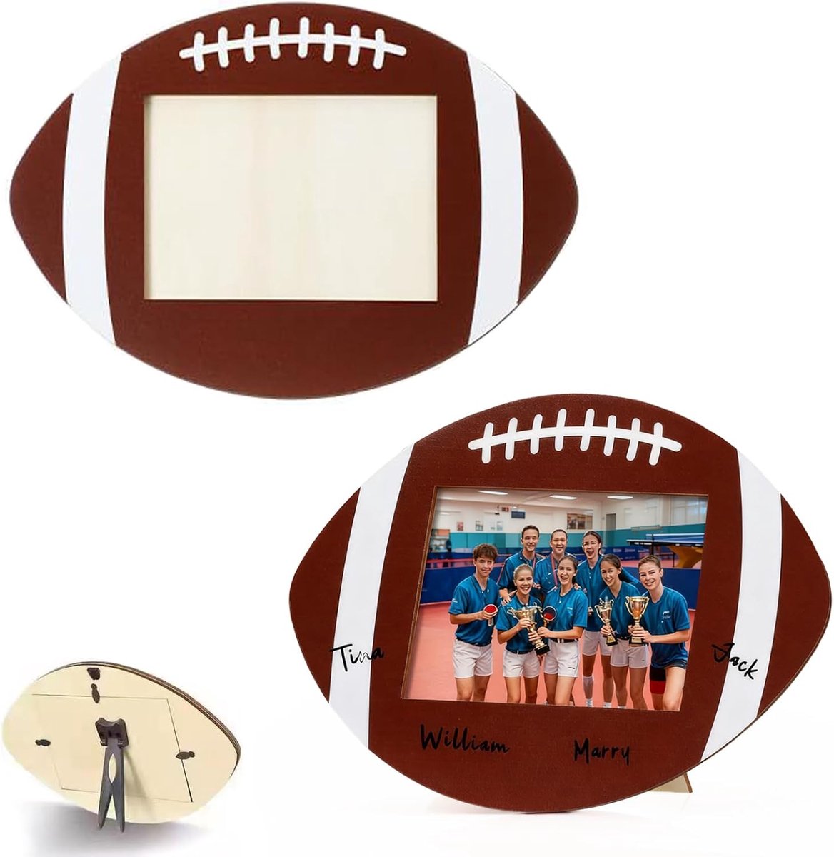 Generic Houten fotolijst, 2 stuks, 20 cm, standaard met standaard, olijfbal, fotolijsten voor aan de muur, 10 x 15 cm - ShopVlot