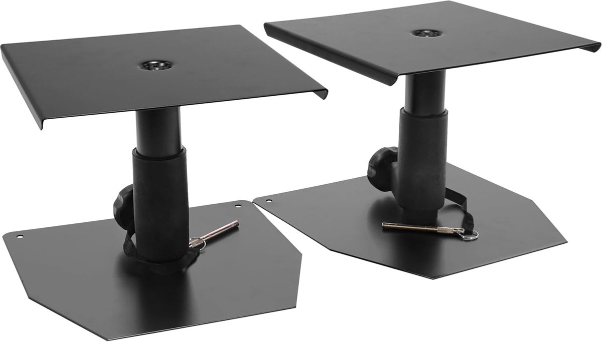 Plugger Studio MS2 Mini Table Stand Studio Monitoring Speakers, Sono, Home Cinema or Hifi, Black. Height adjustable - ShopVlot