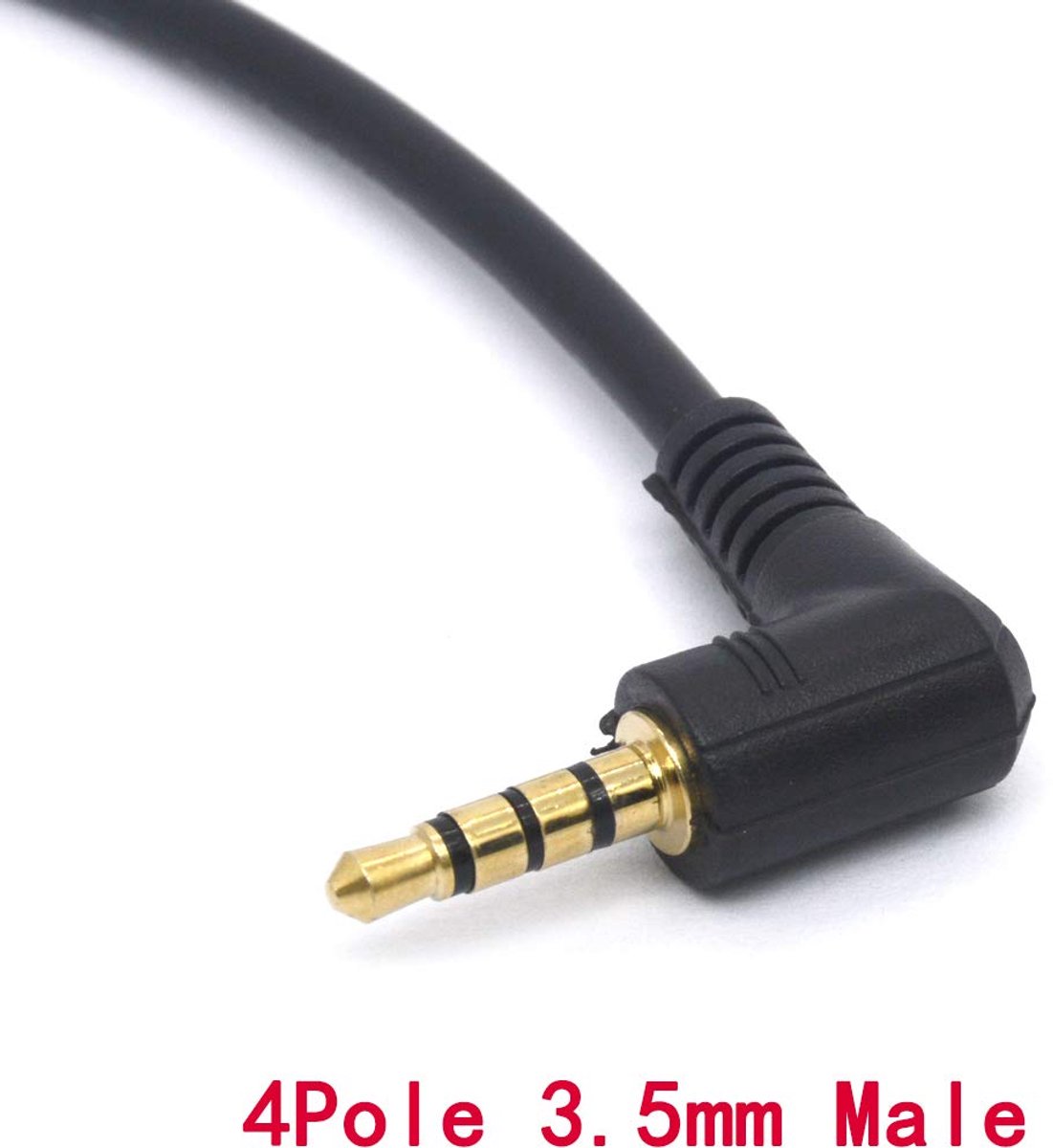 Right Angle 0.3 cm to 0.3 cm Headphone Cable, 90 Degree 0.3 cm 4-Pin TRRS Male to 0.25 cm 3 Pin TRS Male Headset - ShopVlot