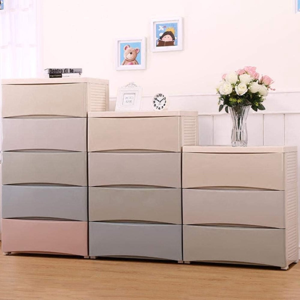 Storage cabinet with drawer, colour thickening, extra large closing compartment, plastic, environmentally friendly - ShopVlot