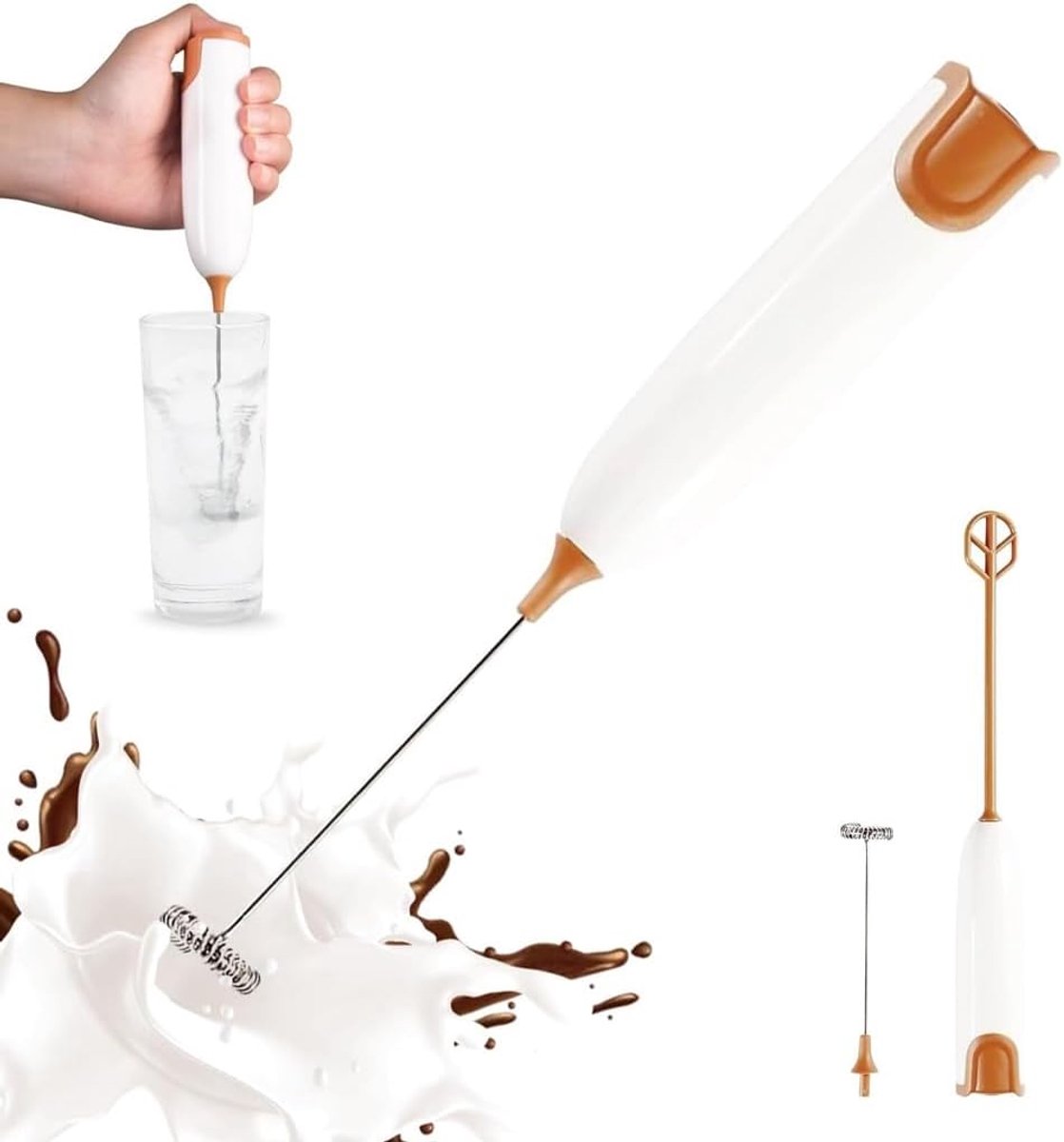 Elektrische melkpoedermixer Voeding Magnetron Matcha Poeder Cacaopoeder Handheld Melkopschuimer Mixer - ShopVlot