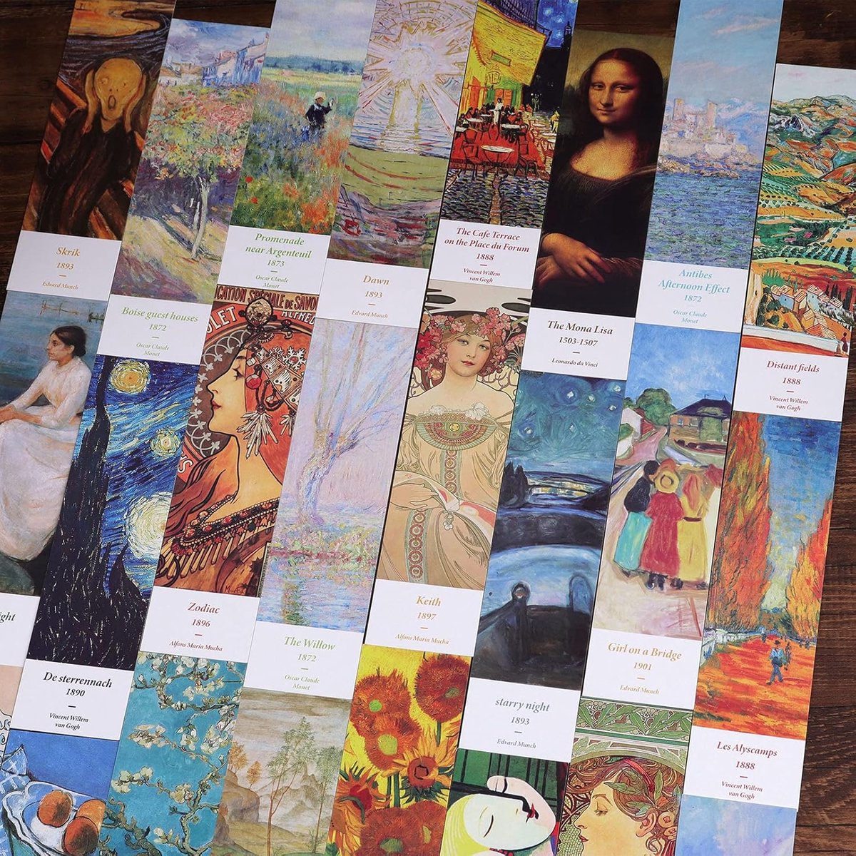 Boekenleggers, Lychii Vintage Stijl Boekenleggers Pack, 30 stuks Vintage Kunststijl Olieverf Patroon Papieren - ShopVlot