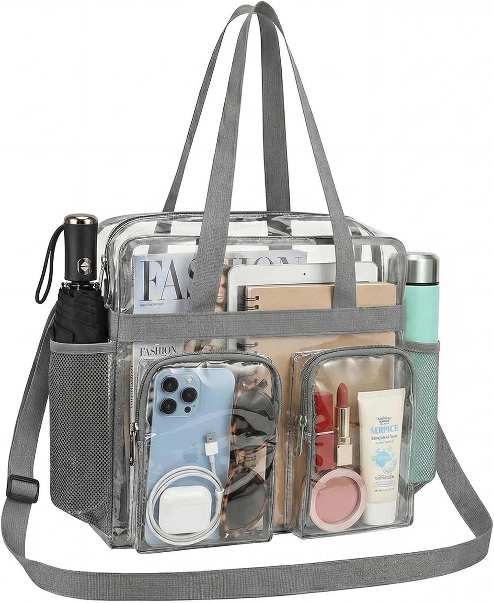 Transparent PVC Transparent Handbag Stadium Approved for Sports Sports (30 x 30 x 15 cm) - ShopVlot