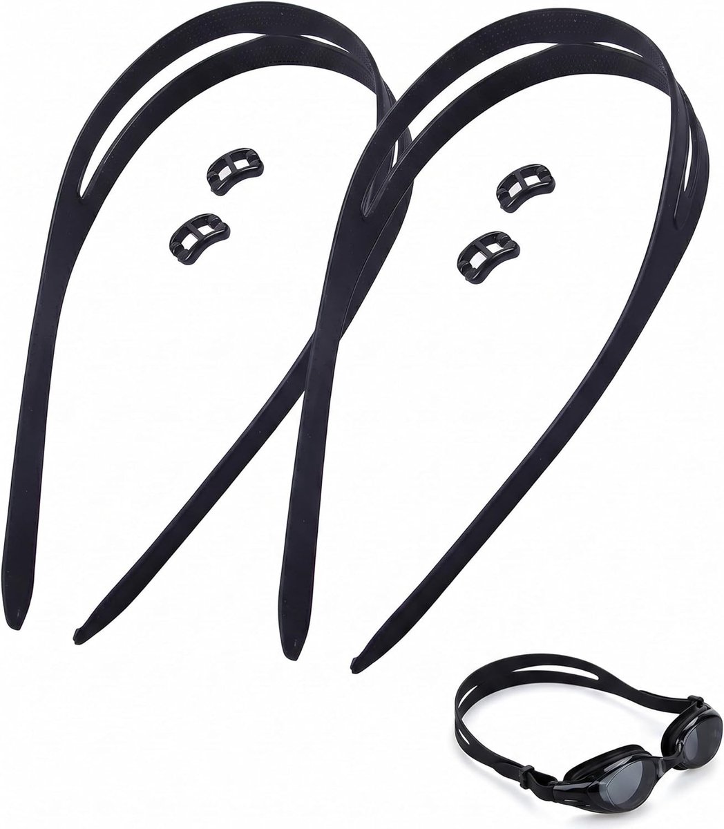Pack of 2 Silicone Swimming Goggles Strap, Adjustable and Universal for Safety and Comfort When Swimming, Robust - ShopVlot