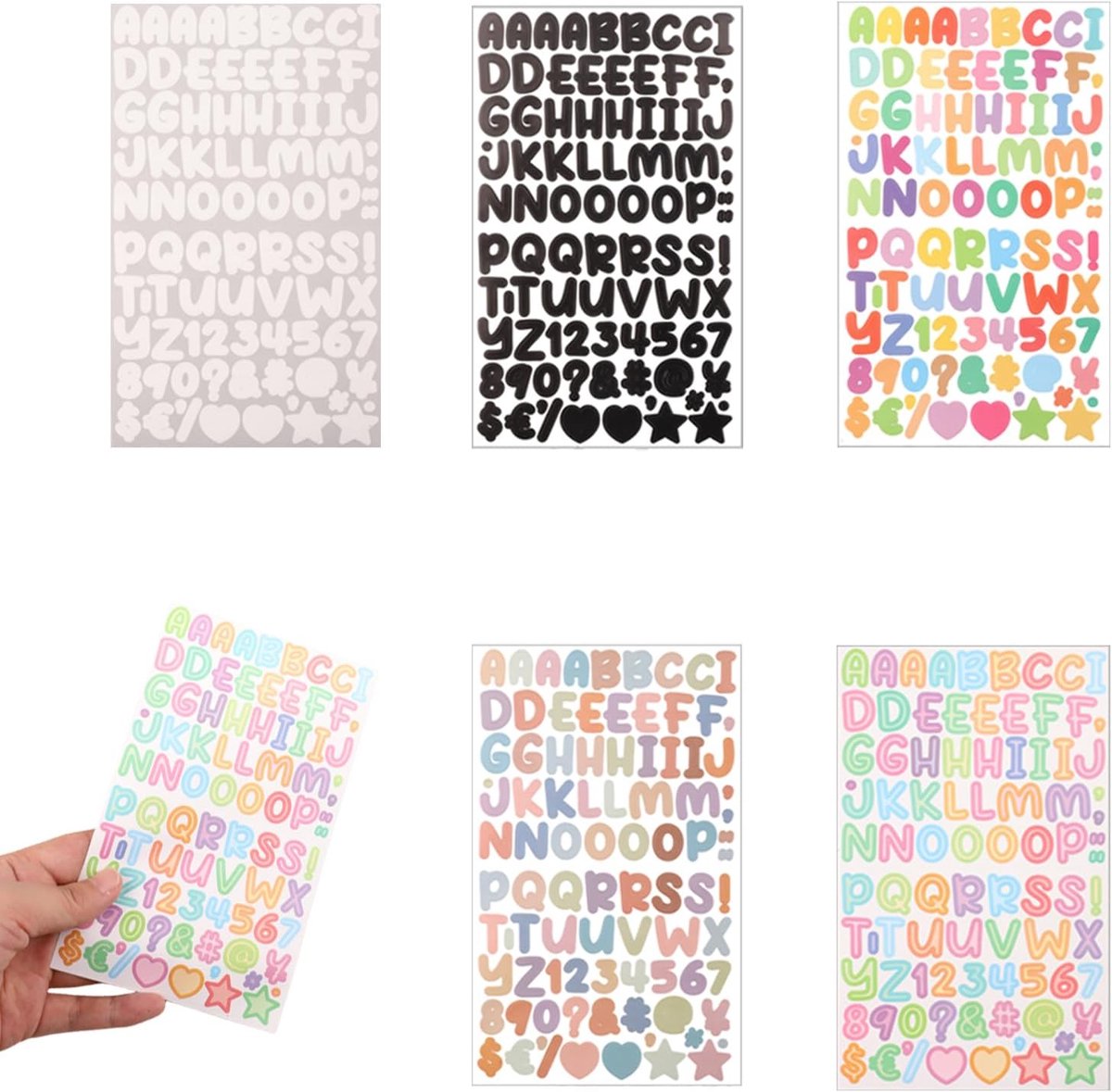 2700 Pieces Letter Stickers, 30 Sheets Vinyl Stickers (1.2 cm) with Numbers and Symbols, Self-Adhesive Reusable for - ShopVlot