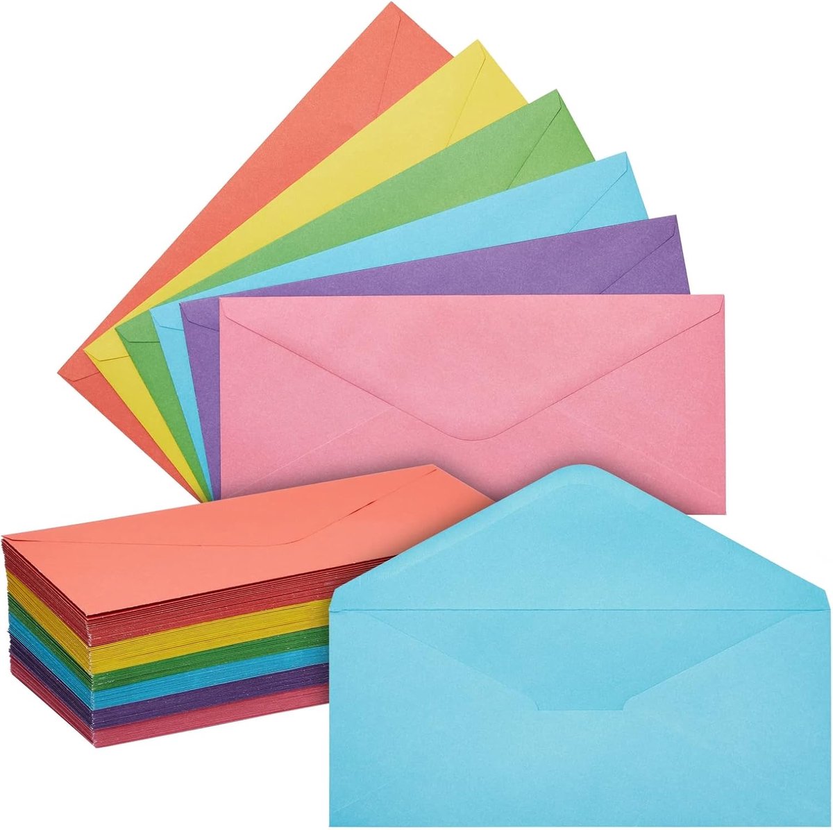 Zakelijke mailing enveloppen 120-pack - kleurrijke V-flap - 6 verschillende kleuren - perfect voor feestuitnodigingen - ShopVlot