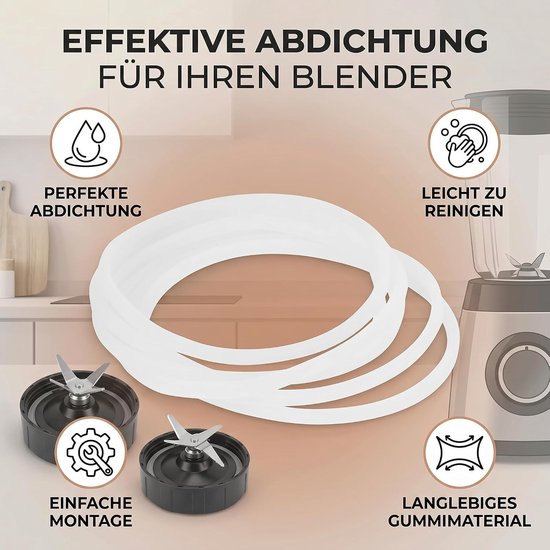 Vervangingsrubberring voor juicer, set van 6 stuks, geschikt voor blenders en sapcentrifuges, duurzame afdichtingen voor optimale prestaties — afbeelding 2