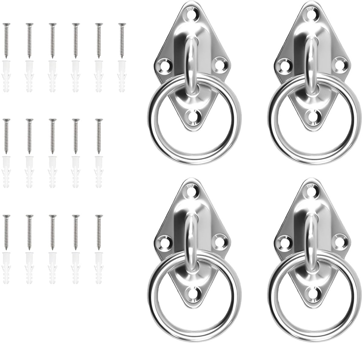 Oogplaat 4 stuks 5 mm - 304 roestvrij staal - gesloten ring - ideaal voor paardenstal - ShopVlot