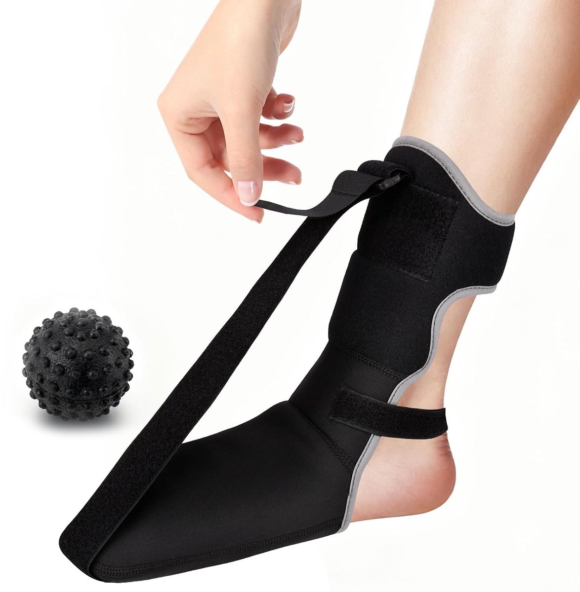 Plantar fasciitis nachtspalk met massagebal - verstelbare banden - pijnverlichting - ideale stretch voor de voet - ShopVlot