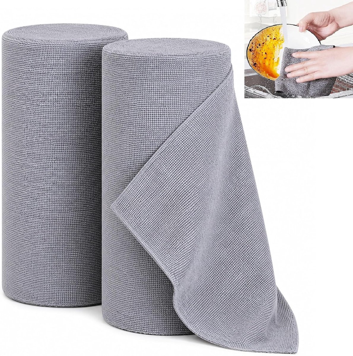 Microvezel reinigingsdoeken 30x30 cm - 2 rollen - pluisvrij - ideaal voor auto en huis - ShopVlot