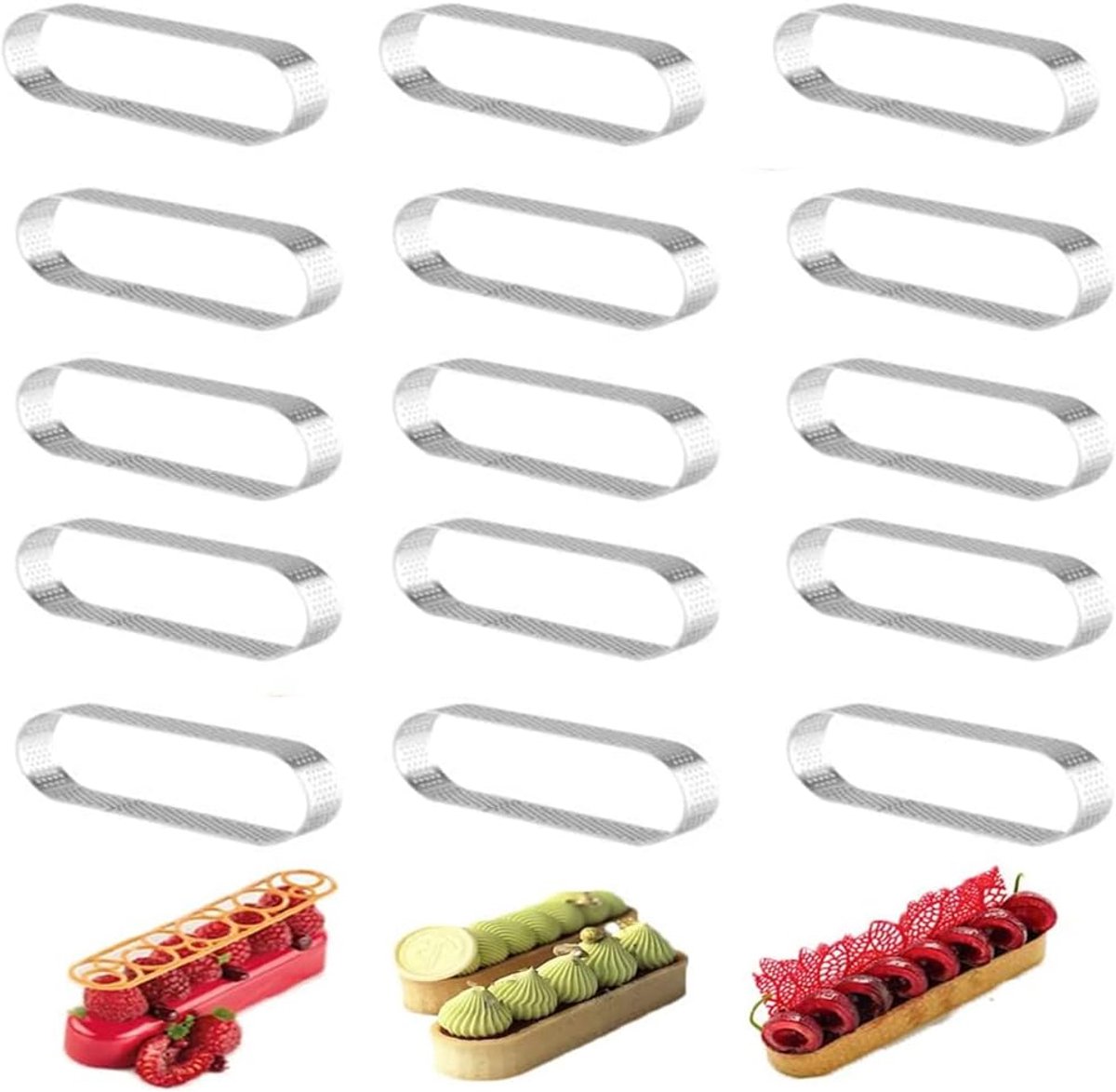 Tartletvormen 15pcs - Perforeerde Cakevormen - RVS - Perfect voor taarten en desserts - ShopVlot