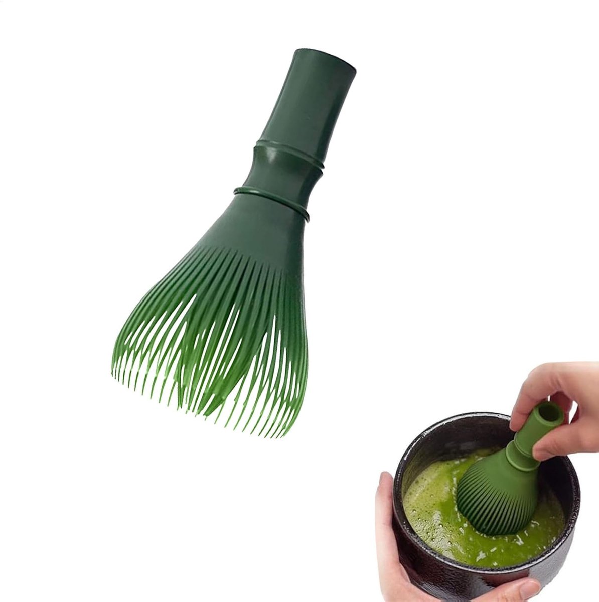 Matcha Borstel Klopper, Plastic Thee Klopper voor Perfecte Matcha Dranken en Desserts, Ideaal voor Theeliefhebbers