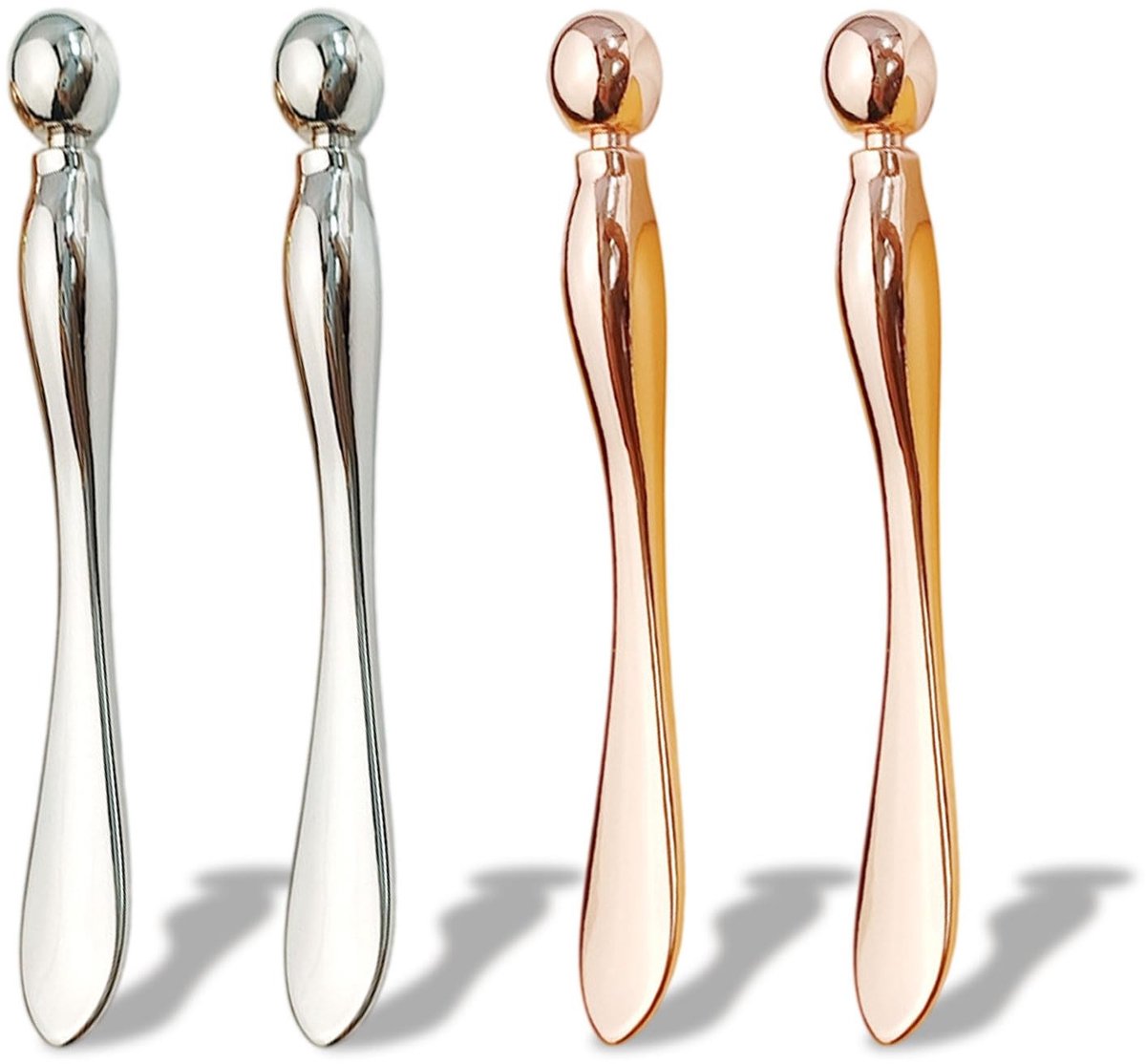 Set van 4 RVS Spatels voor Cosmetica, Perfect voor Make-up en Hydratatie, Ideaal voor Schoonheidsbehandelingen