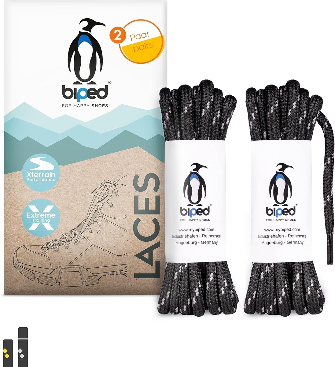 Ronde veters 160 cm - polyester - extra robuust - ideaal voor werk- en wandelschoenen - ShopVlot