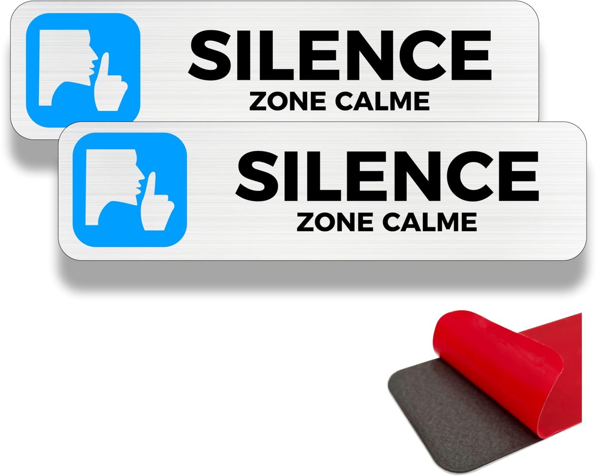 Solidchoice - Set van 2 Waarschuwingsborden 'Houd Rustig'