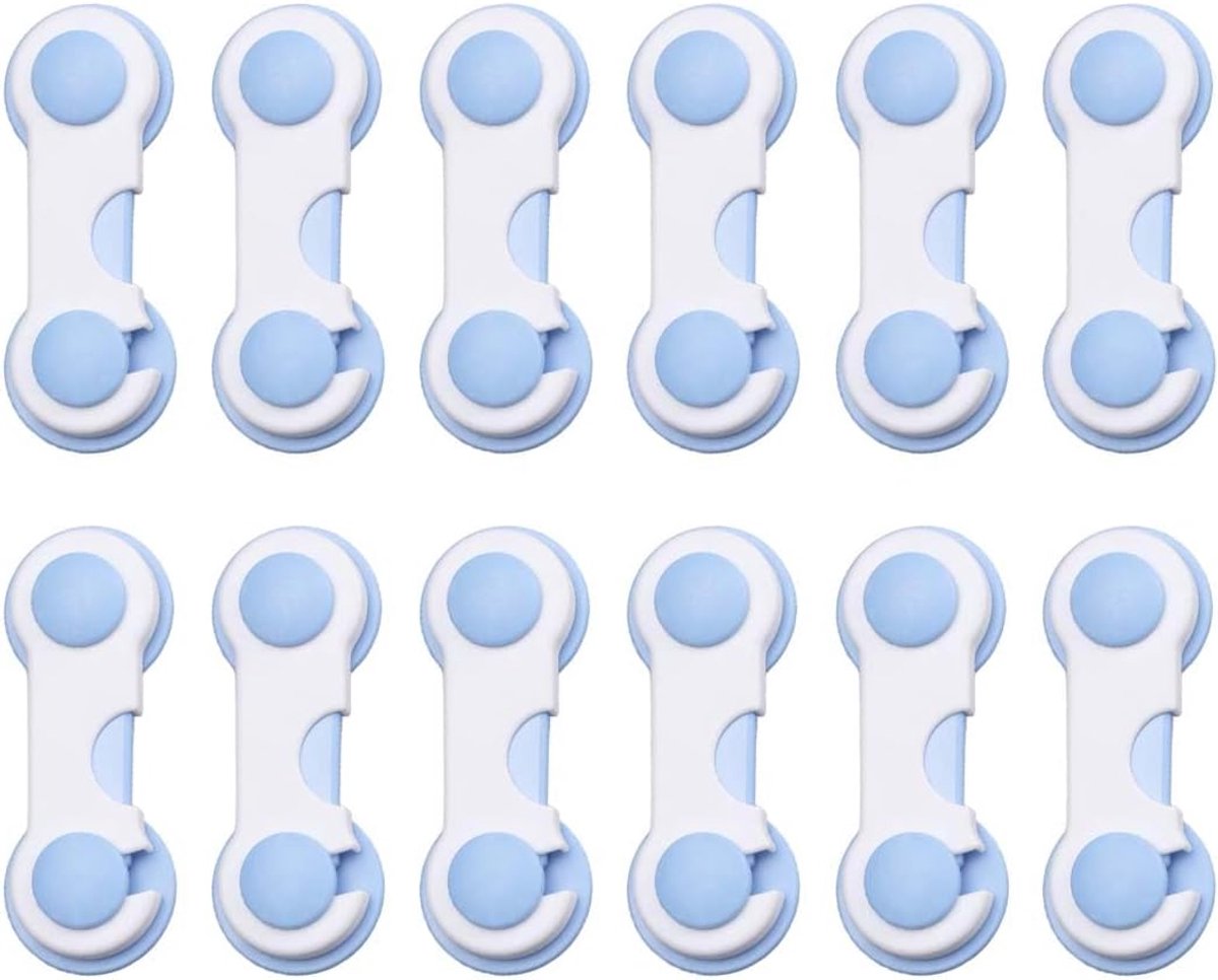 Ladebeveiliging voor kinderen - 12 stuks - Blauwe kleur - Voorkomt ongeoorloofd openen - ShopVlot