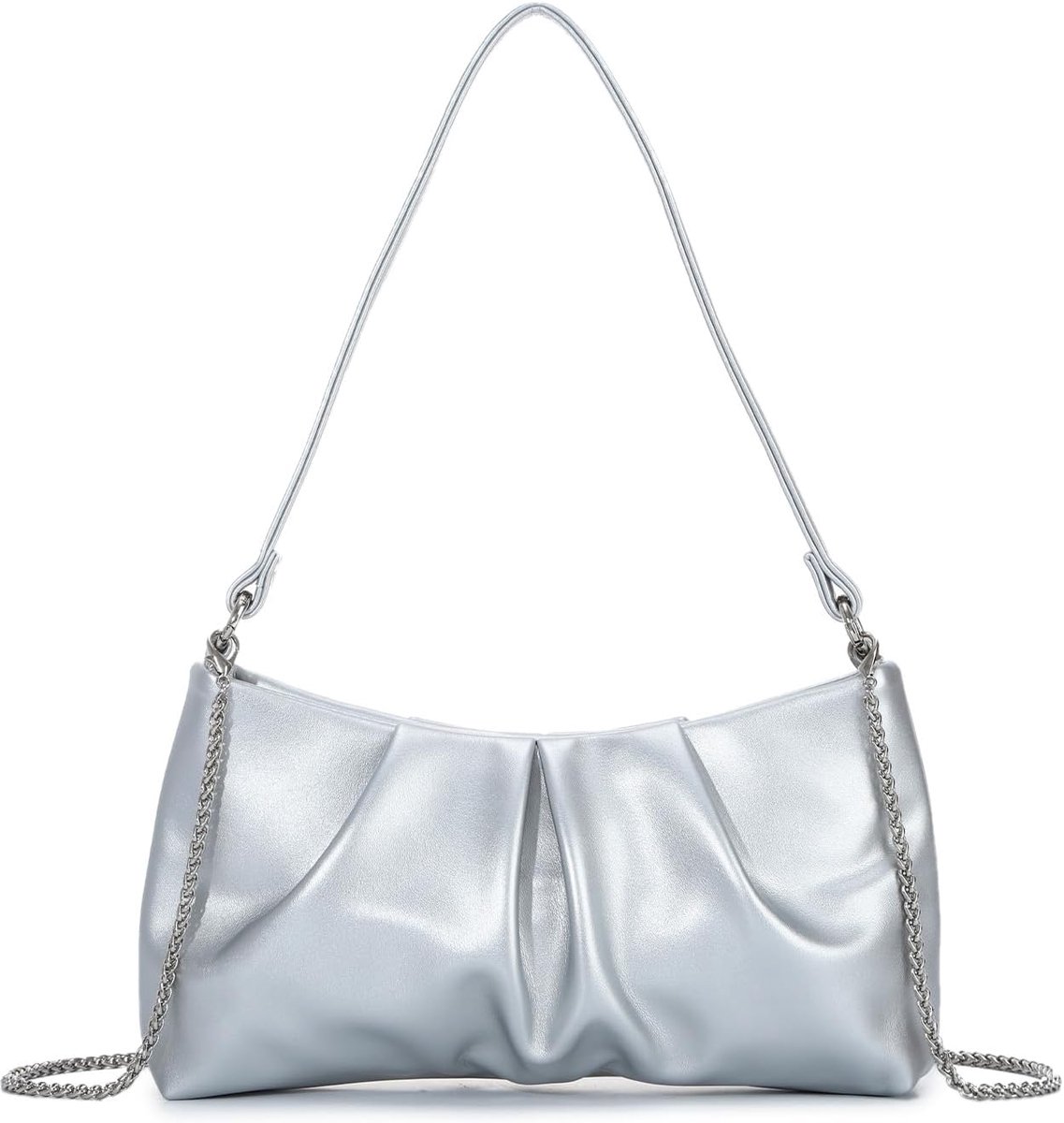 Dames Cloud Clutch Tas - Elegante PU Lederen Avondtas - Geplooide Knoedels - Perfect voor Feestjes - ShopVlot