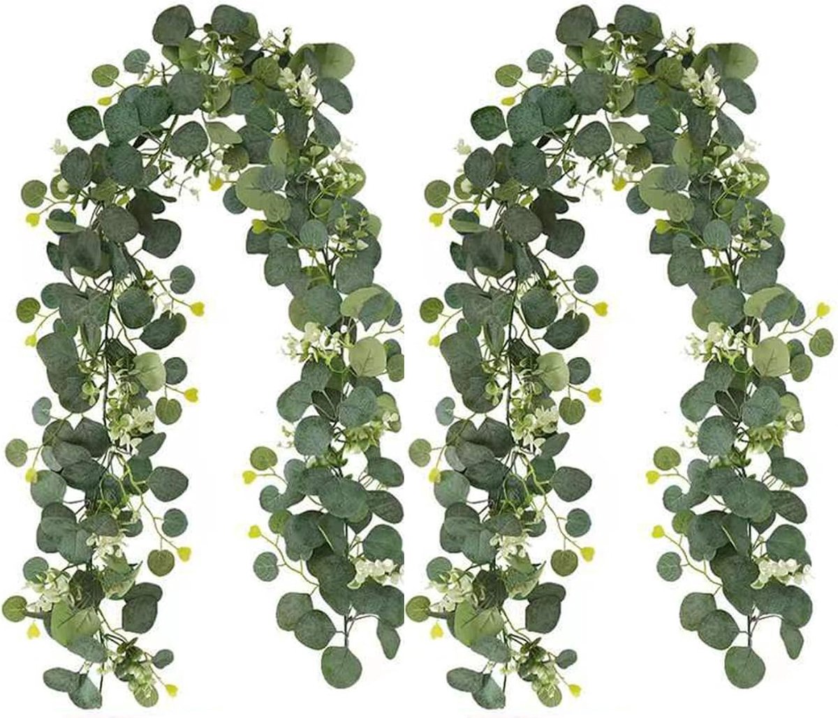 Eucalyptus Garlands - Kunststof en Zijde - Duurzaam en Natuurlijk Voor Bruiloften - ShopVlot