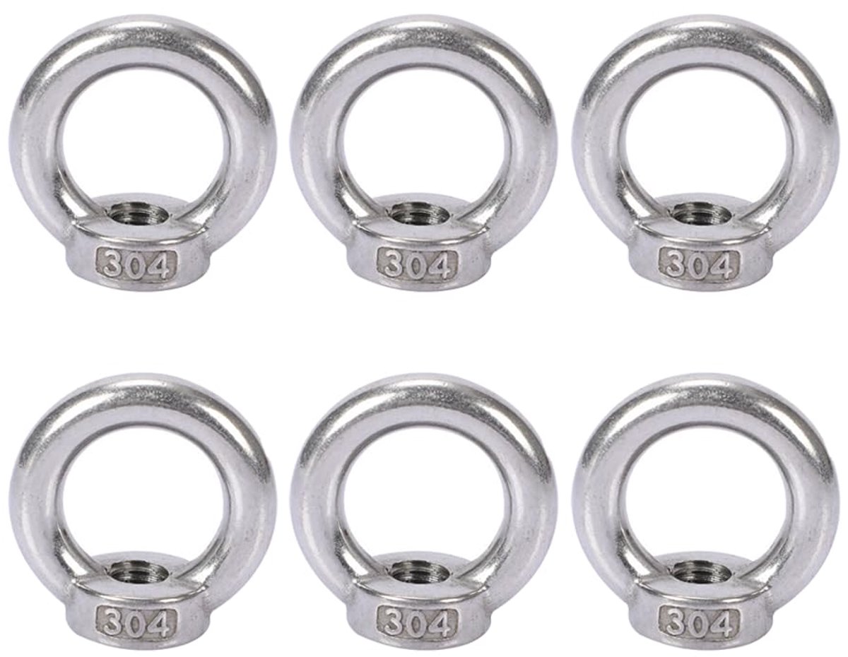 Ringmoeren M8 - roestvrij staal 304 - sterke schroefdraad - ideaal voor hefgereedschap - ShopVlot